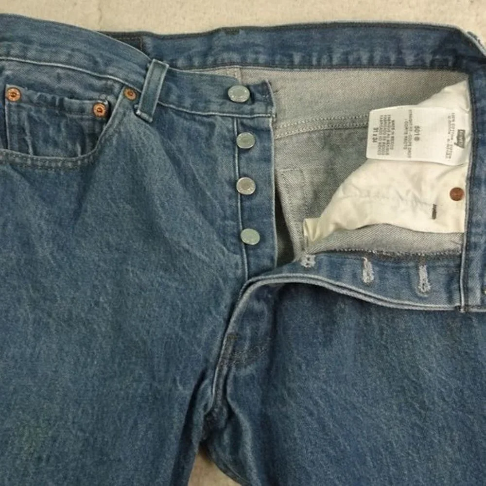 Levis' 501XX Blue Straight Fit Button Fly Denim Jeans W30xL30